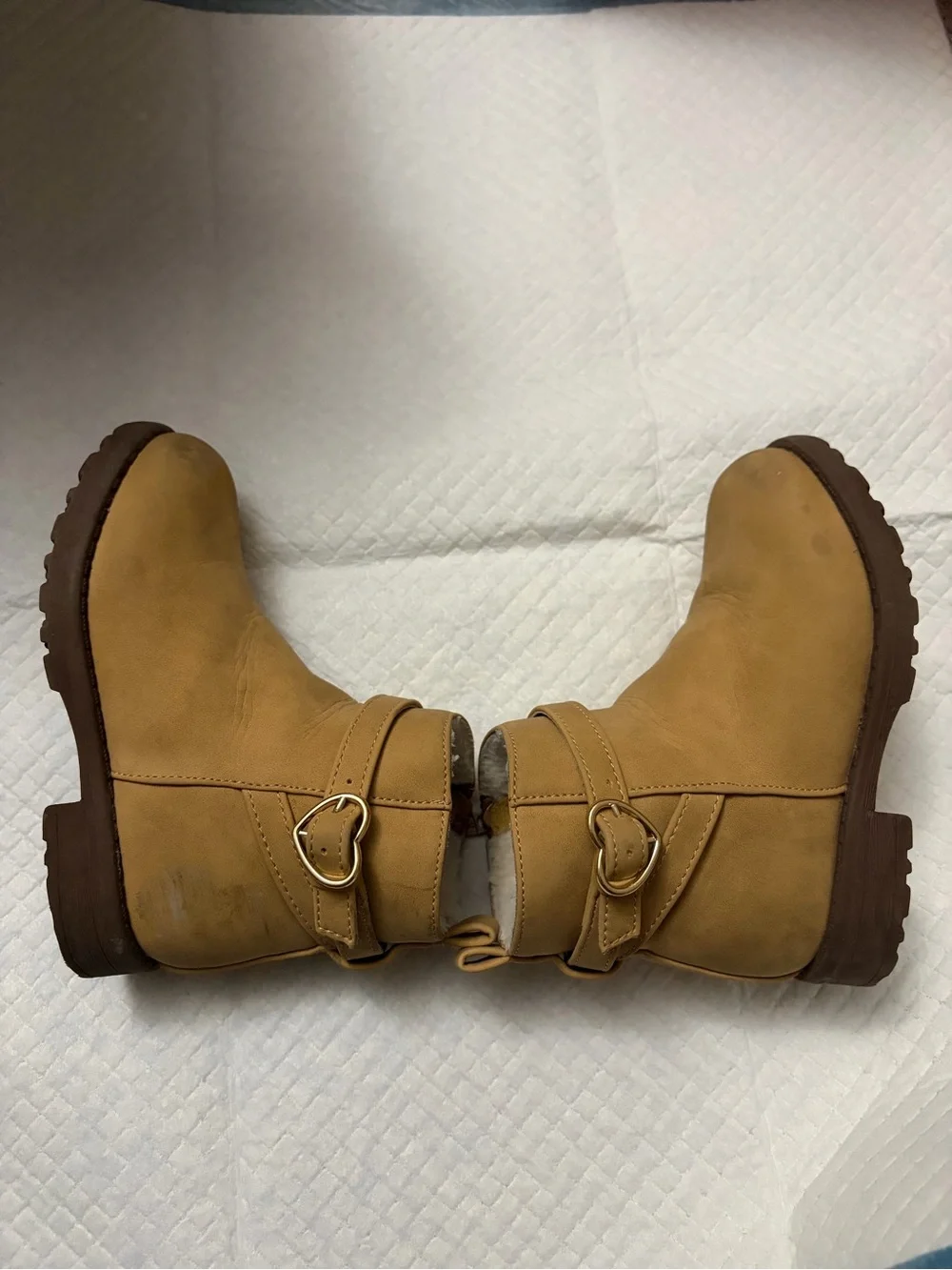 The Children's Place Camel Faux-Shearling Ankle Boots for Kids